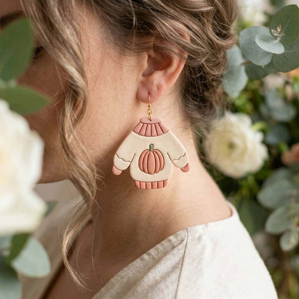 Autumn Sweater Polymer Clay Cutter | 25–45mm Fall Earring Cutter | IrisCrafts7