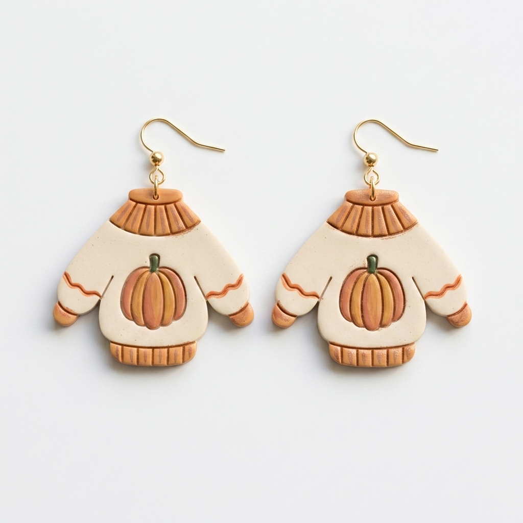 Autumn Sweater Polymer Clay Cutter | 25–45mm Fall Earring Cutter | IrisCrafts7