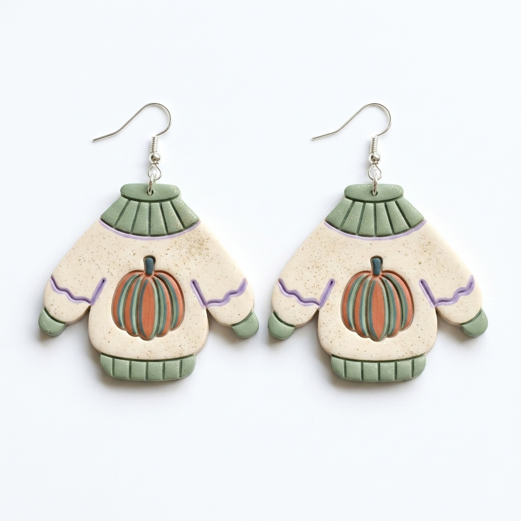 Autumn Sweater Polymer Clay Cutter | 25–45mm Fall Earring Cutter | IrisCrafts7