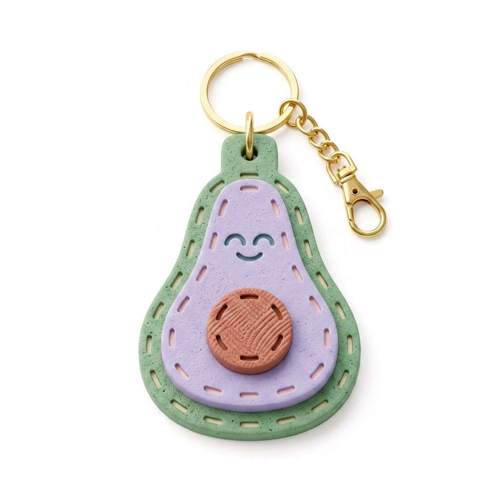 Avocado Keychain Polymer Clay Cutter | Cute Fruit Craft Tool