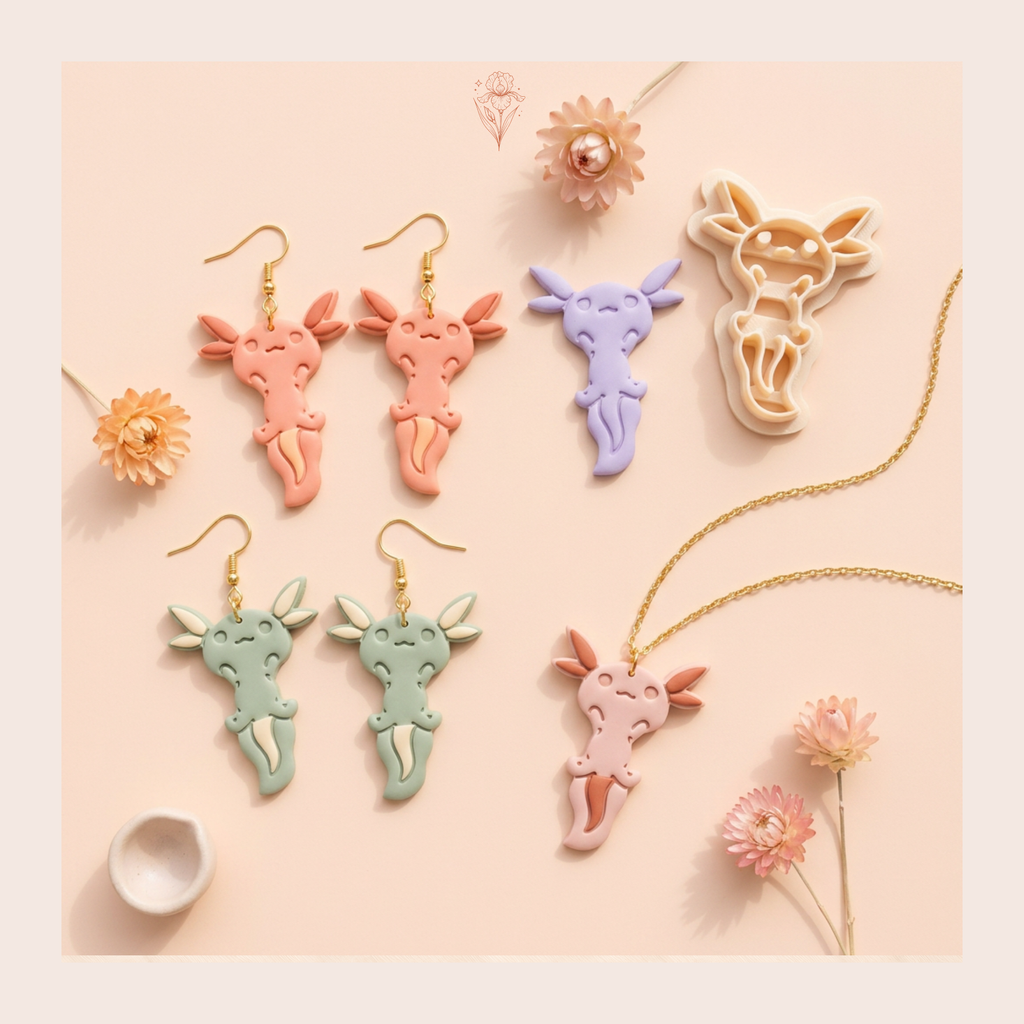 Axolotl 1 Polymer Clay Cutter | 25–45mm | Axolotl Shape Clay Cutter | Earring Jewellery Making Tool