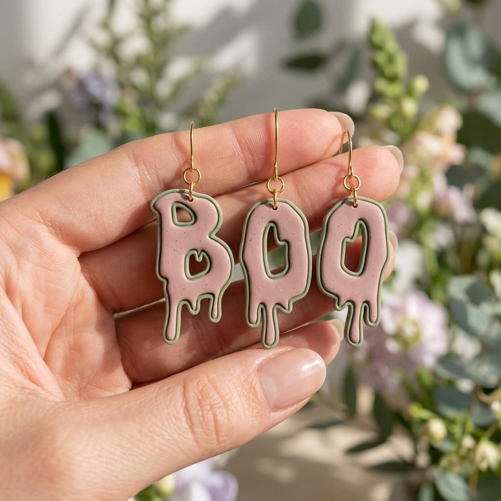 BOO Polymer Clay Cutter | Halloween Word Earring Tool