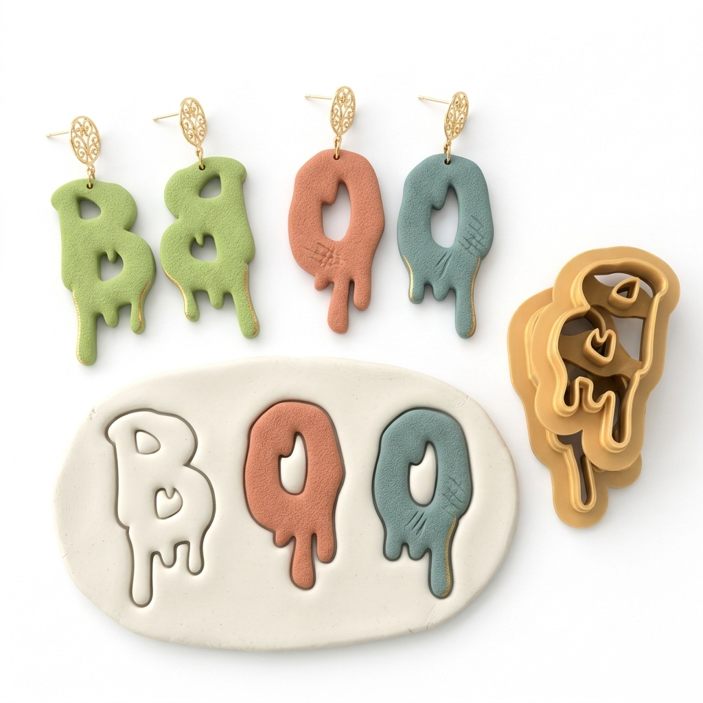 BOO Polymer Clay Cutter | Halloween Word Earring Tool