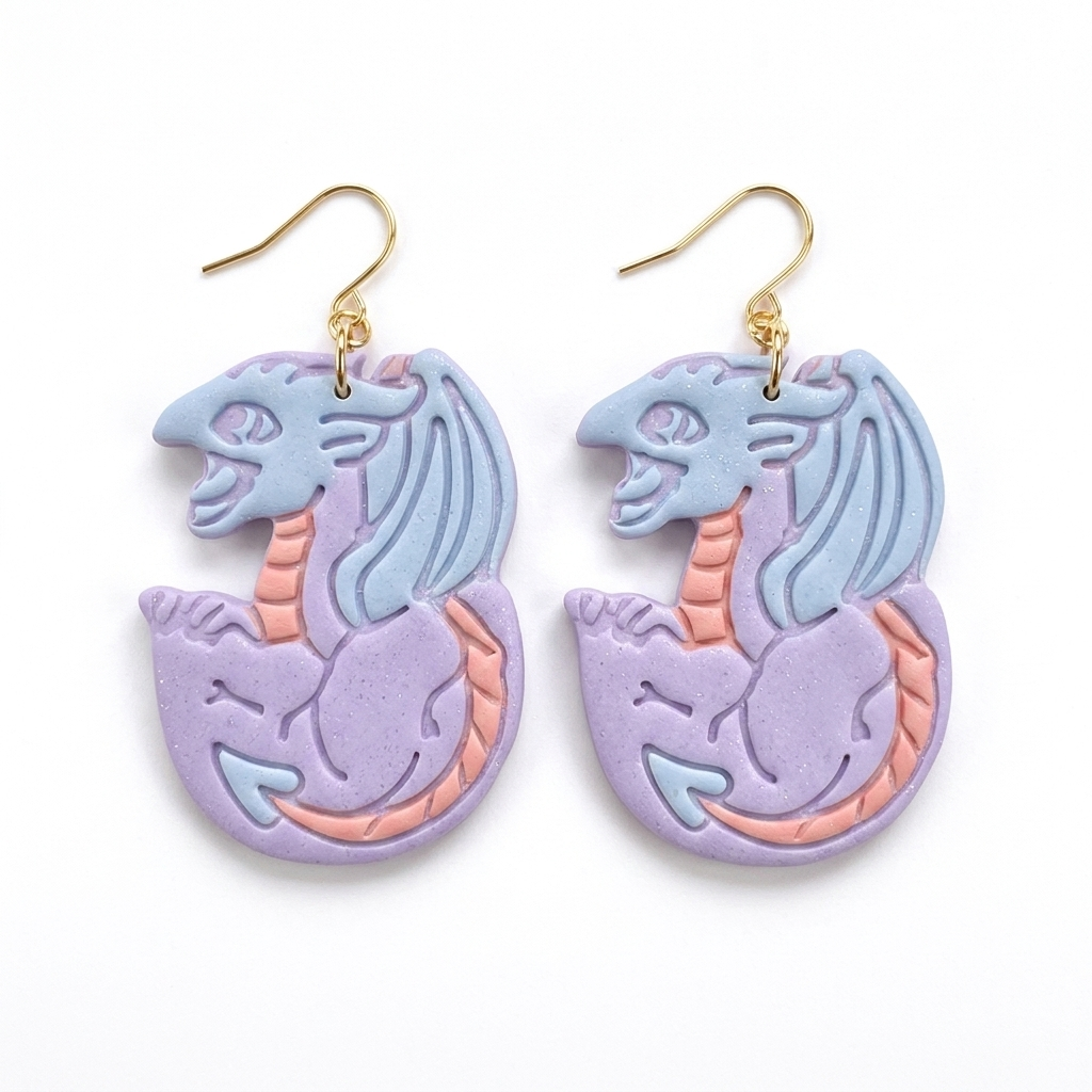 Baby Dragon in Egg Polymer Clay Cutter | Fantasy Earring Tool