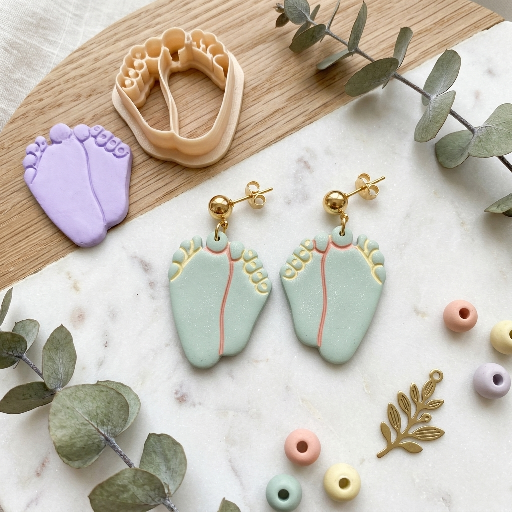 Baby Feet Polymer Clay Cutter | Cute Baby Earring Tool