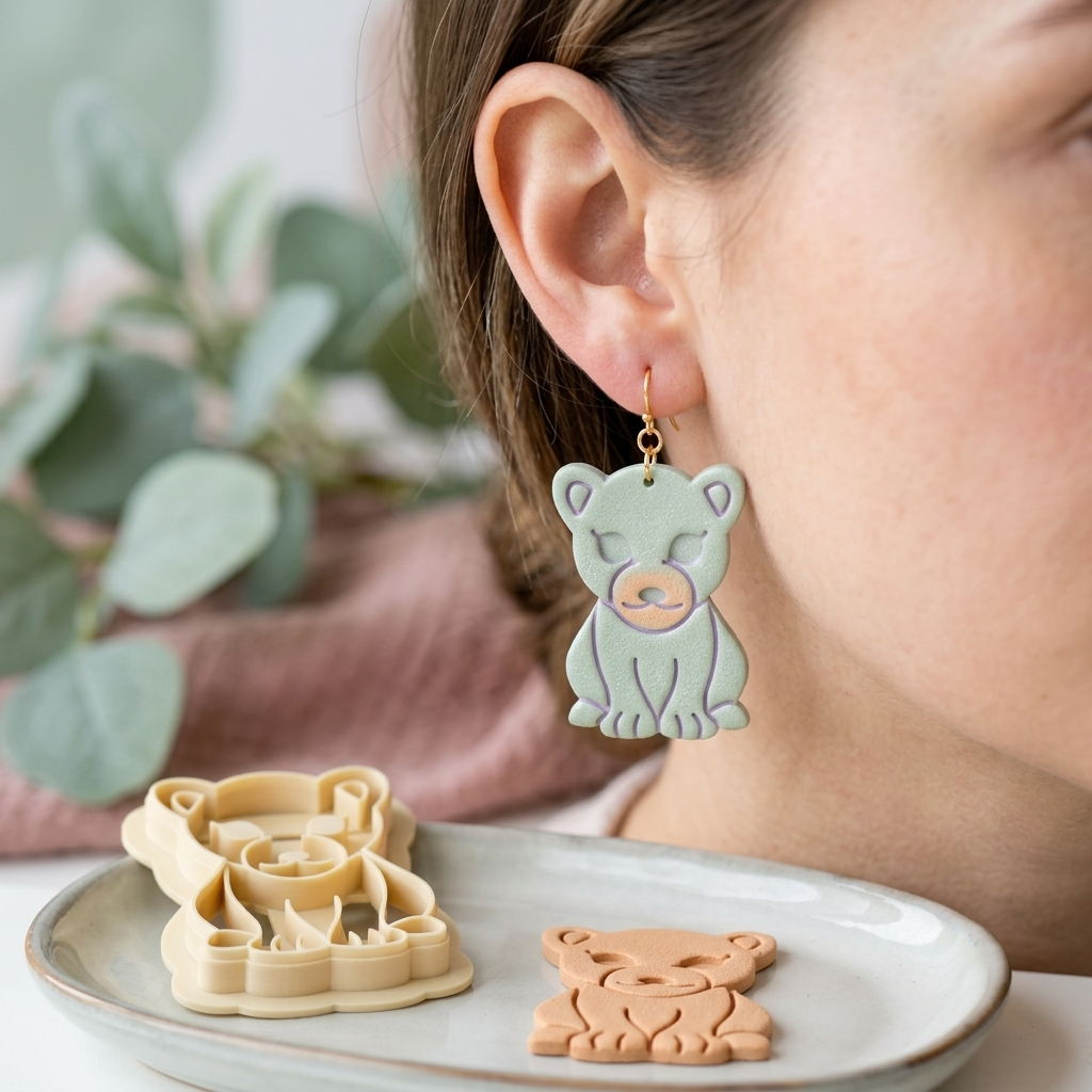Baby Jaguar Polymer Clay Cutter | Cute Animal Earring Tool