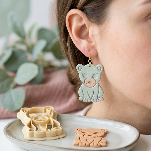 Baby Jaguar Polymer Clay Cutter | Cute Animal Earring Tool