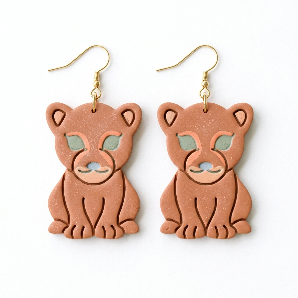 Baby Jaguar Polymer Clay Cutter | Cute Animal Earring Tool