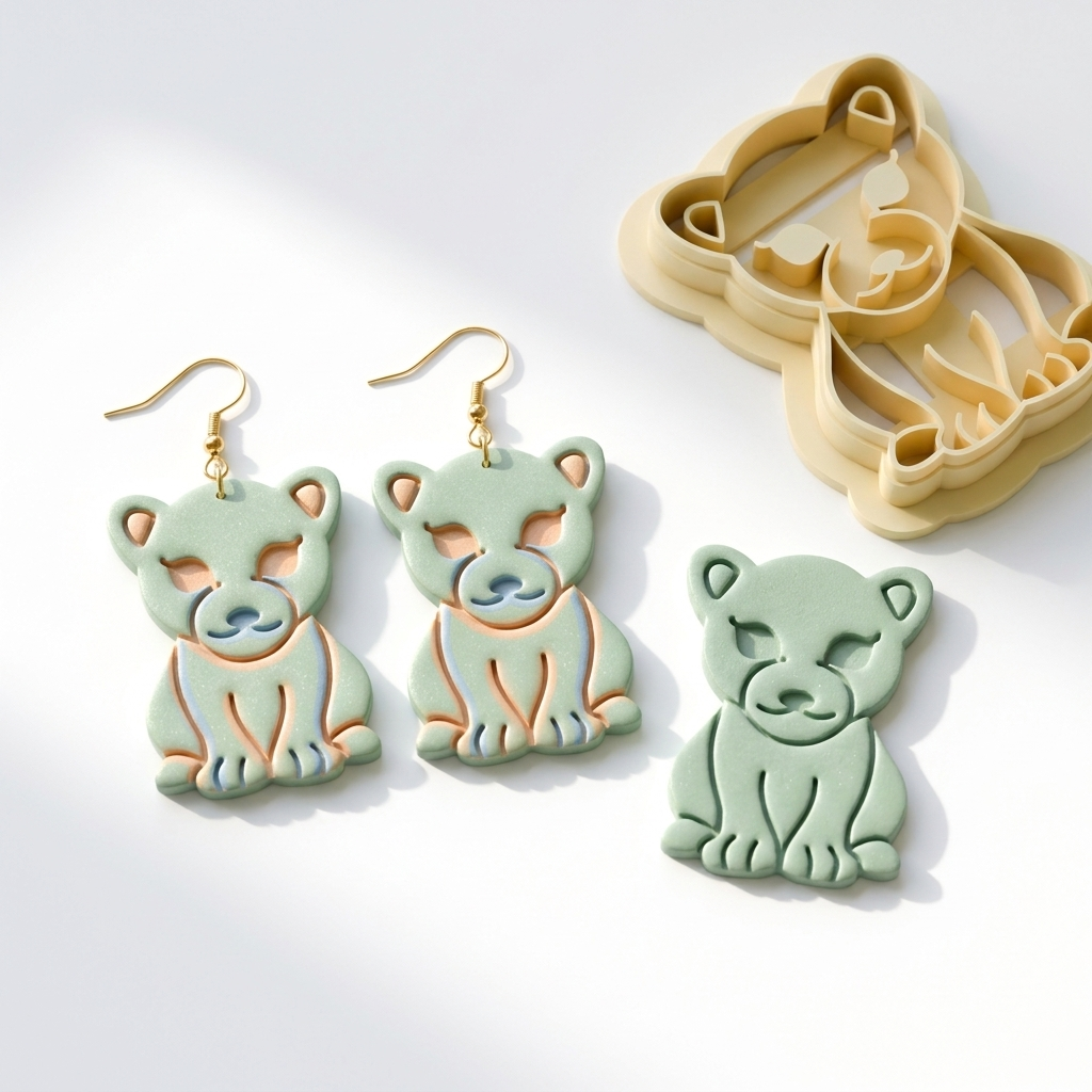Baby Jaguar Polymer Clay Cutter | Cute Animal Earring Tool