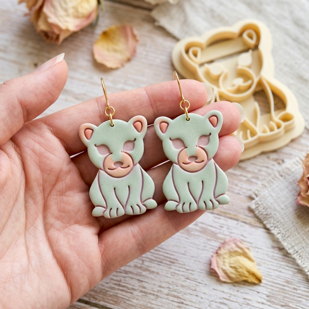 Baby Jaguar Polymer Clay Cutter | Cute Animal Earring Tool