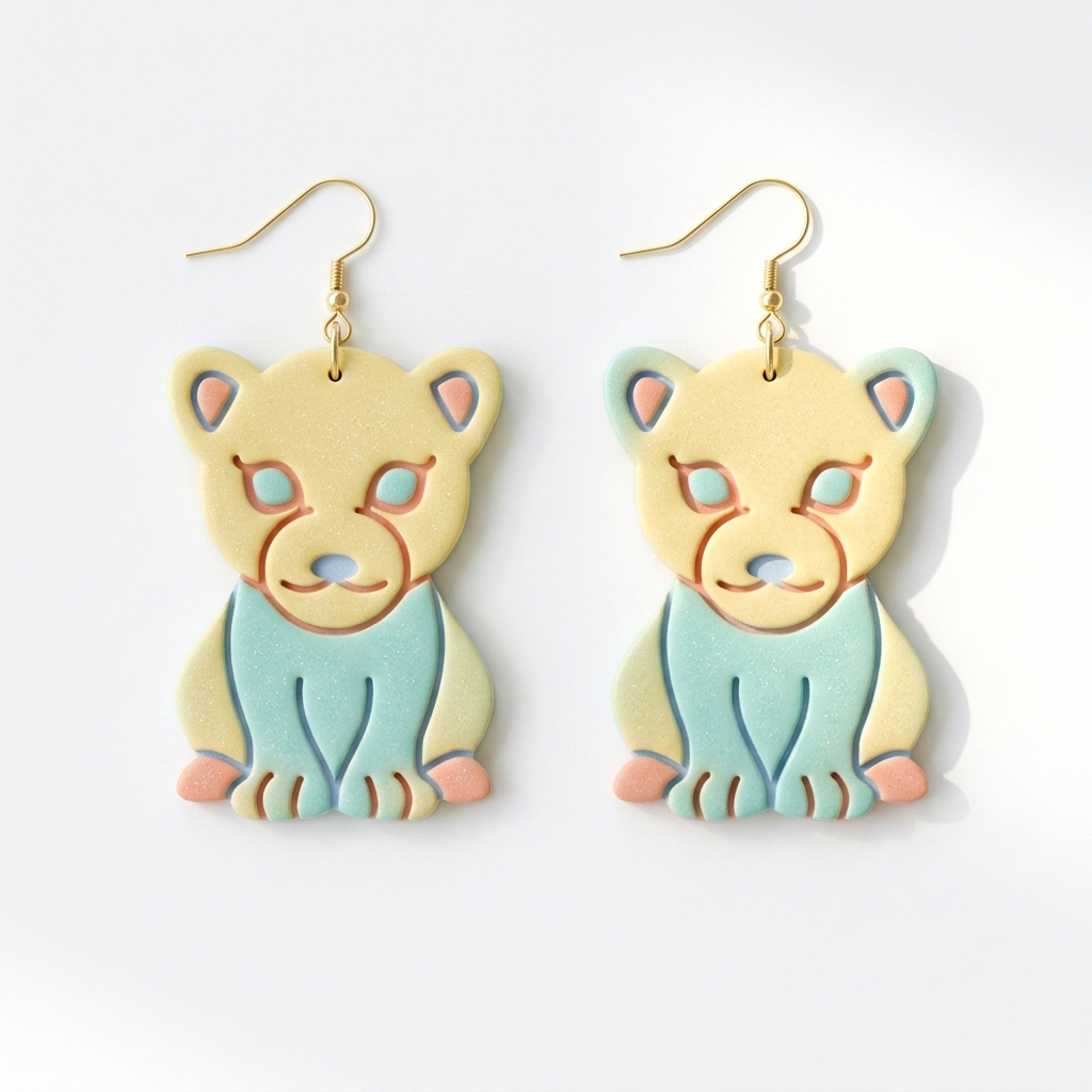 Baby Jaguar Polymer Clay Cutter | Cute Animal Earring Tool