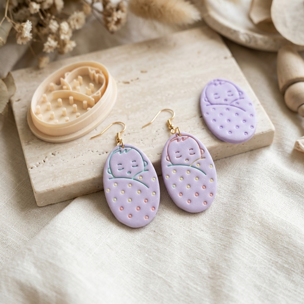 Baby Polymer Clay Cutter | Cute Baby Earring Tool