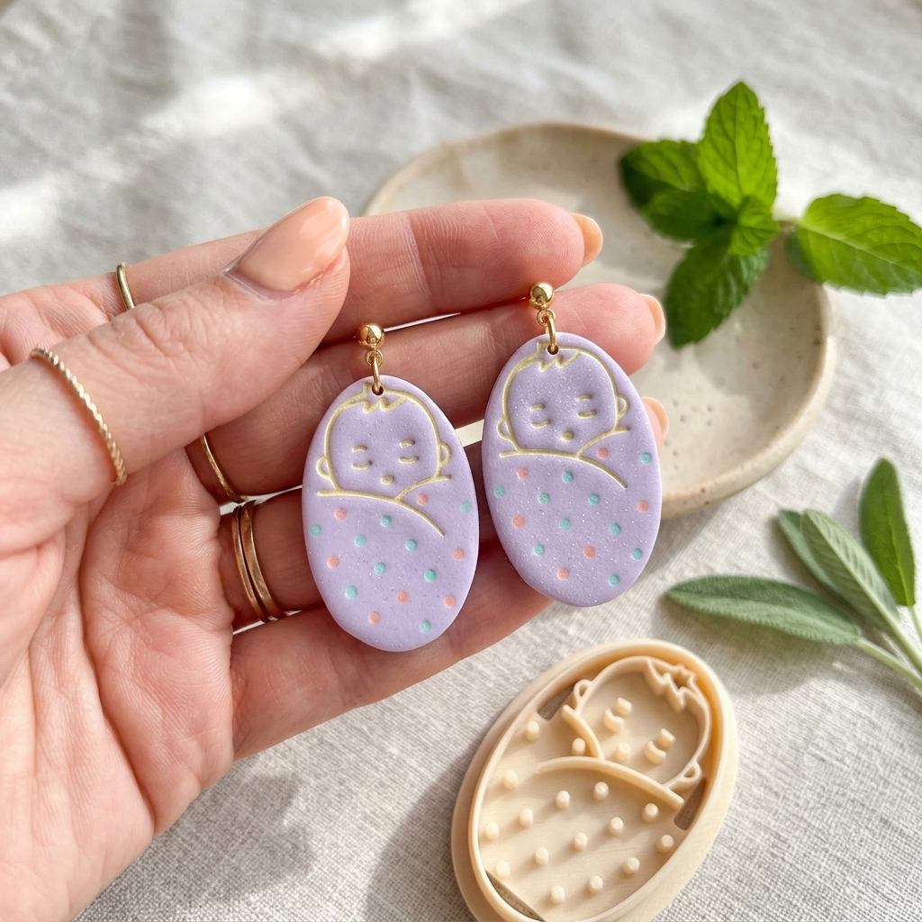 Baby Polymer Clay Cutter | Cute Baby Earring Tool