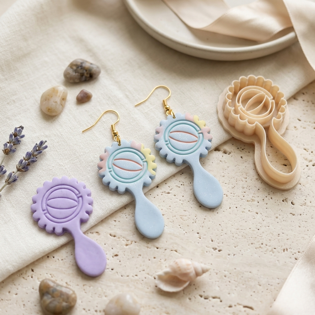 Baby Rattle Polymer Clay Cutter | Cute Baby Earring Tool