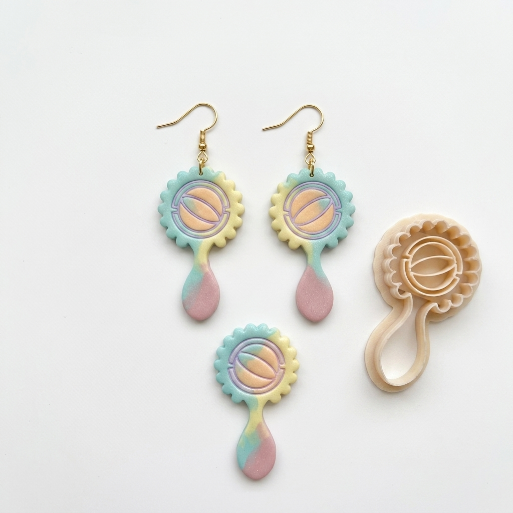 Baby Rattle Polymer Clay Cutter | Cute Baby Earring Tool