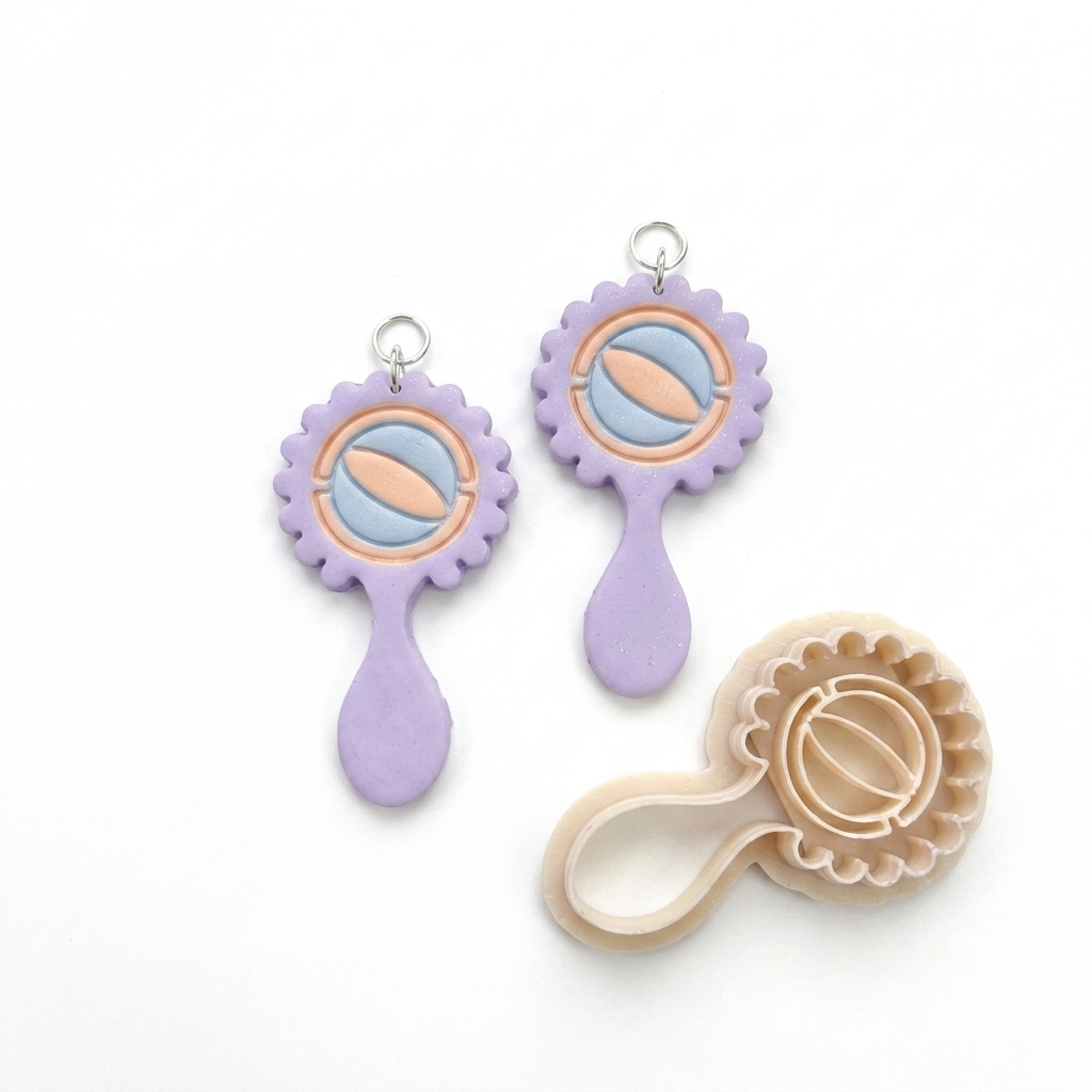 Baby Rattle Polymer Clay Cutter | Cute Baby Earring Tool