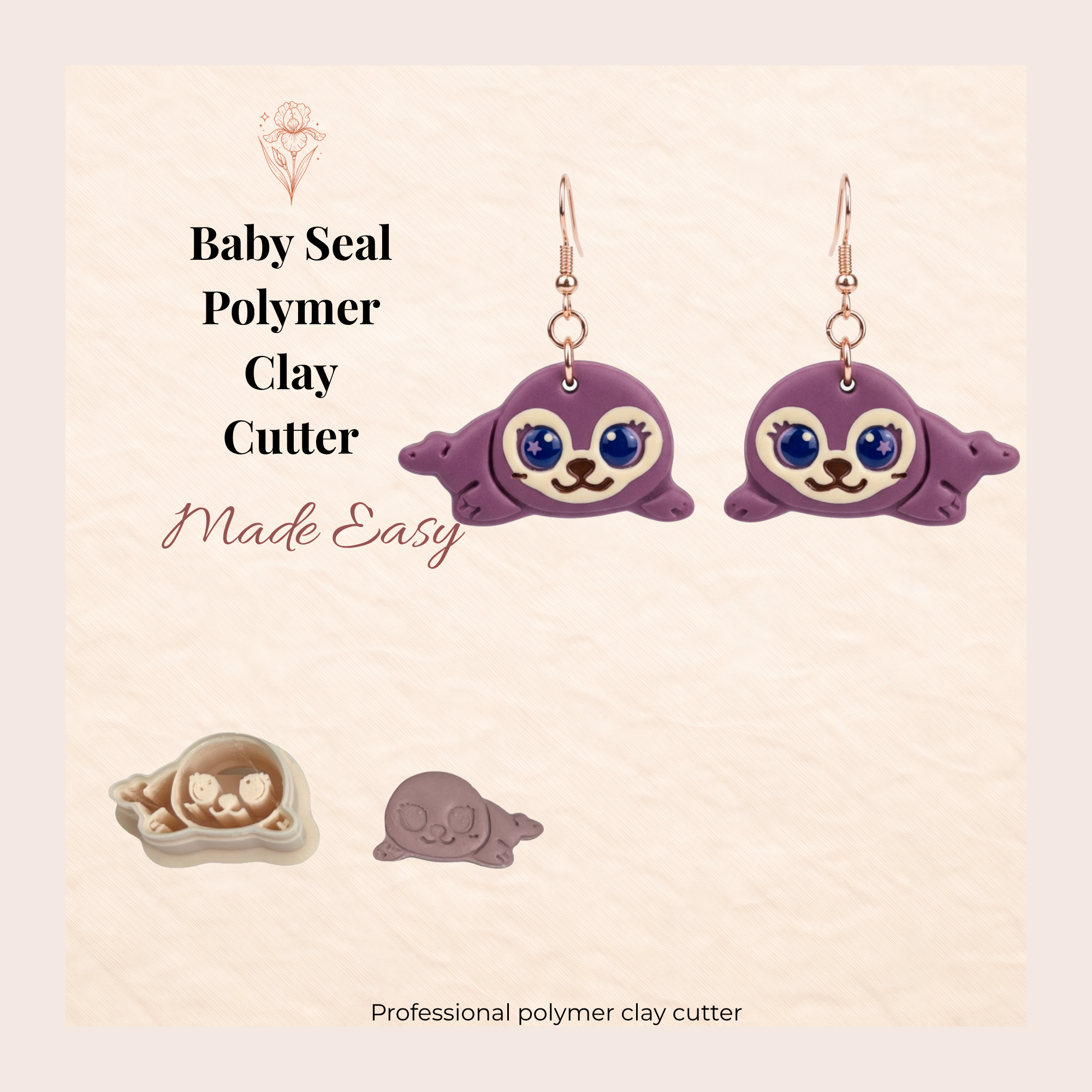 Baby Seal Polymer Clay Cutter 25-45mm | Animal Jewellery Making | IrisCrafts7