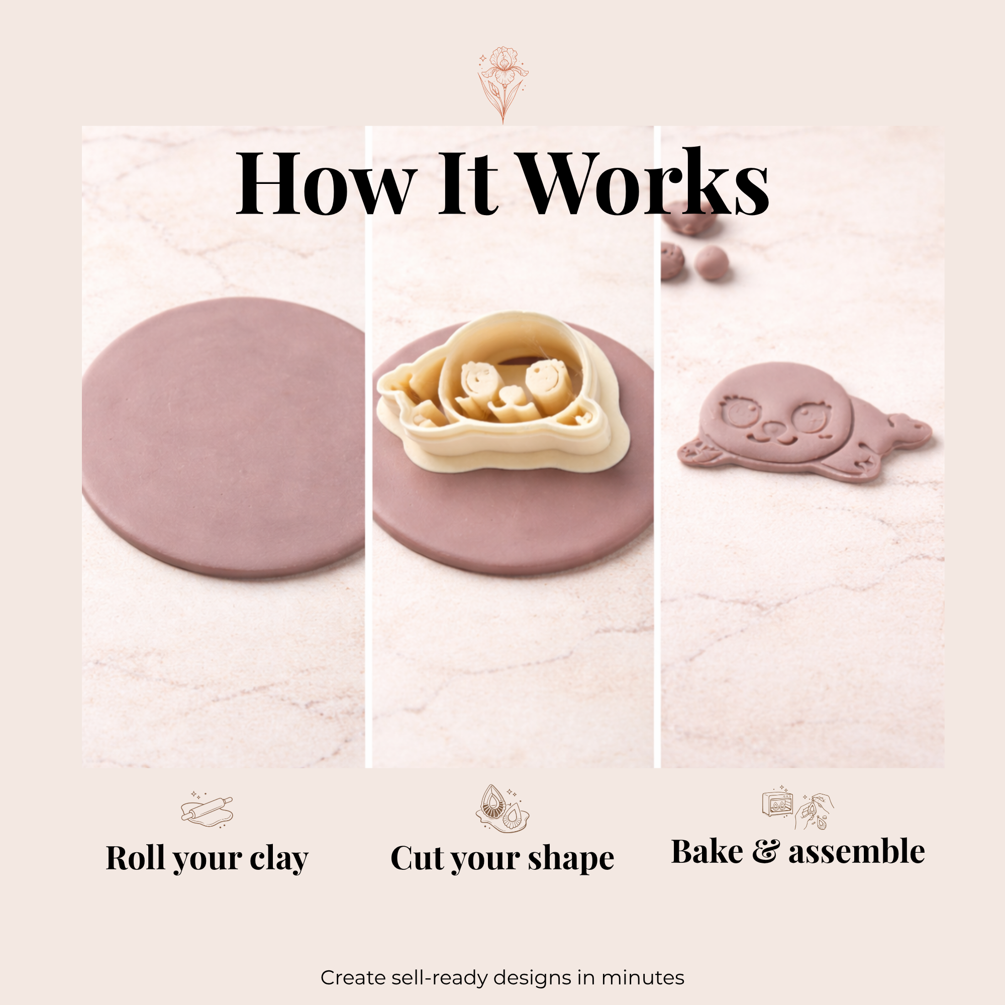 Baby Seal Polymer Clay Cutter 25-45mm | Animal Jewellery Making | IrisCrafts7