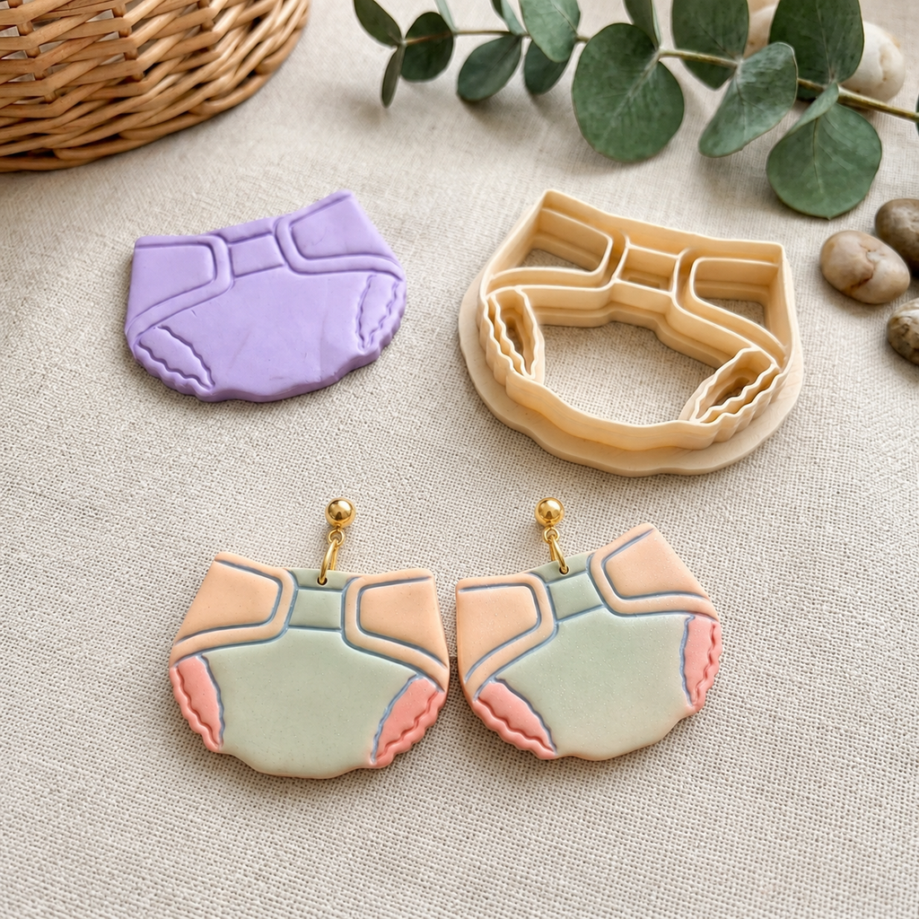 Baby Shower 2 Polymer Clay Cutter | Cute Baby Earring Tool