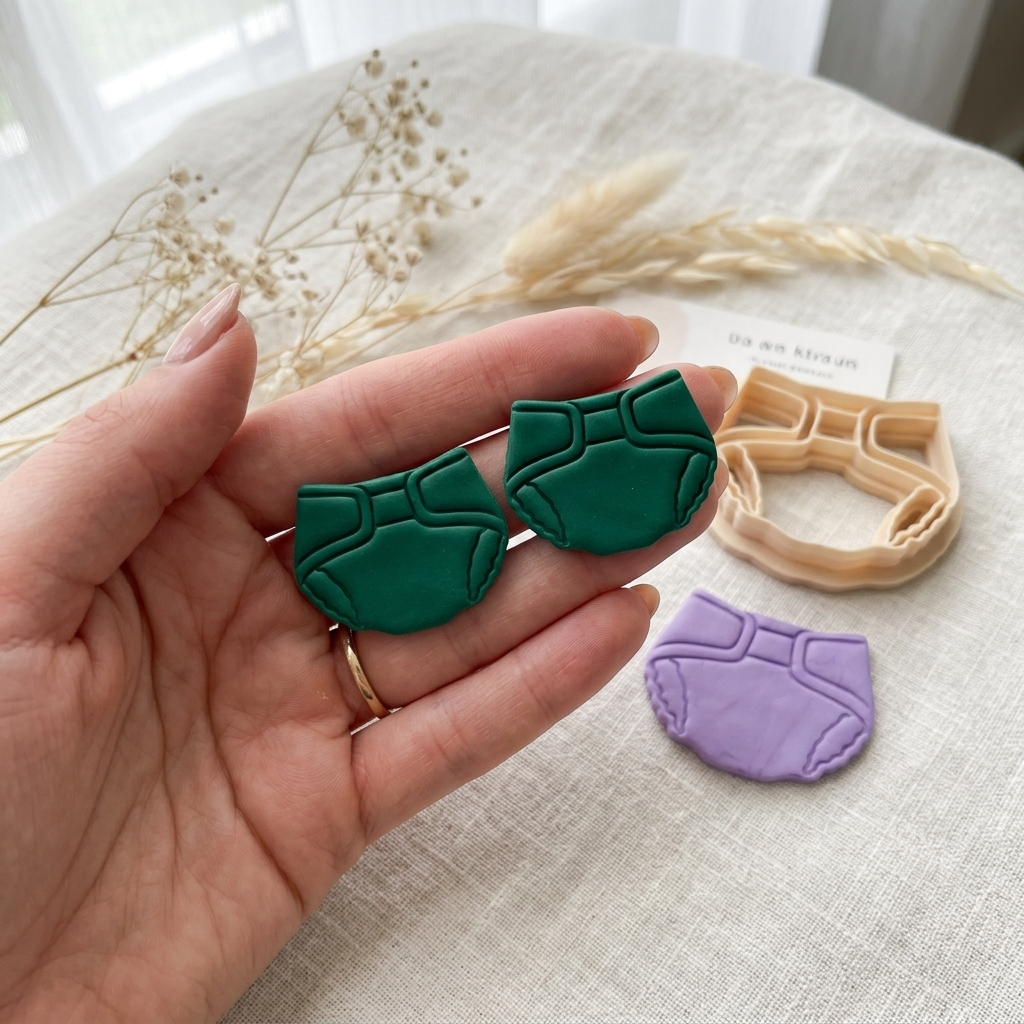 Baby Shower 2 Polymer Clay Cutter | Cute Baby Earring Tool