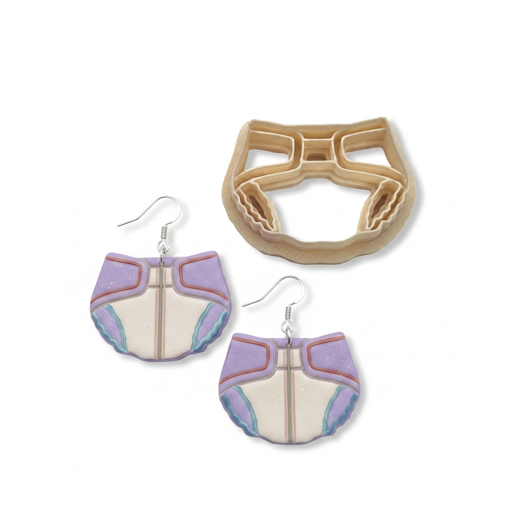 Baby Shower 2 Polymer Clay Cutter | Cute Baby Earring Tool