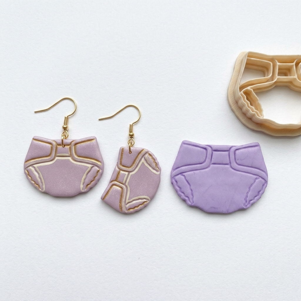 Baby Shower 2 Polymer Clay Cutter | Cute Baby Earring Tool