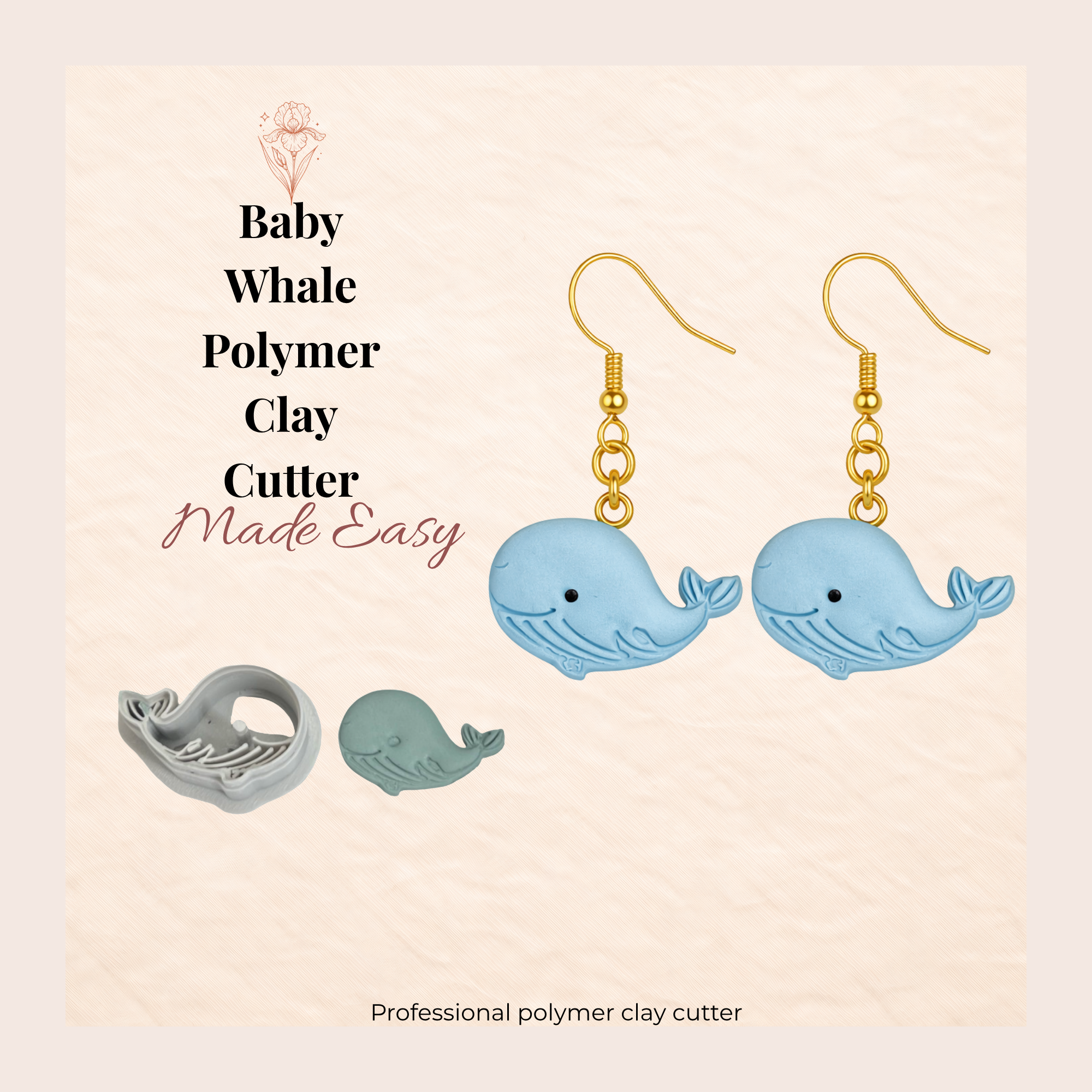 Baby Whale Polymer Clay Cutter 25-45mm | Ocean Jewellery Making | IrisCrafts7