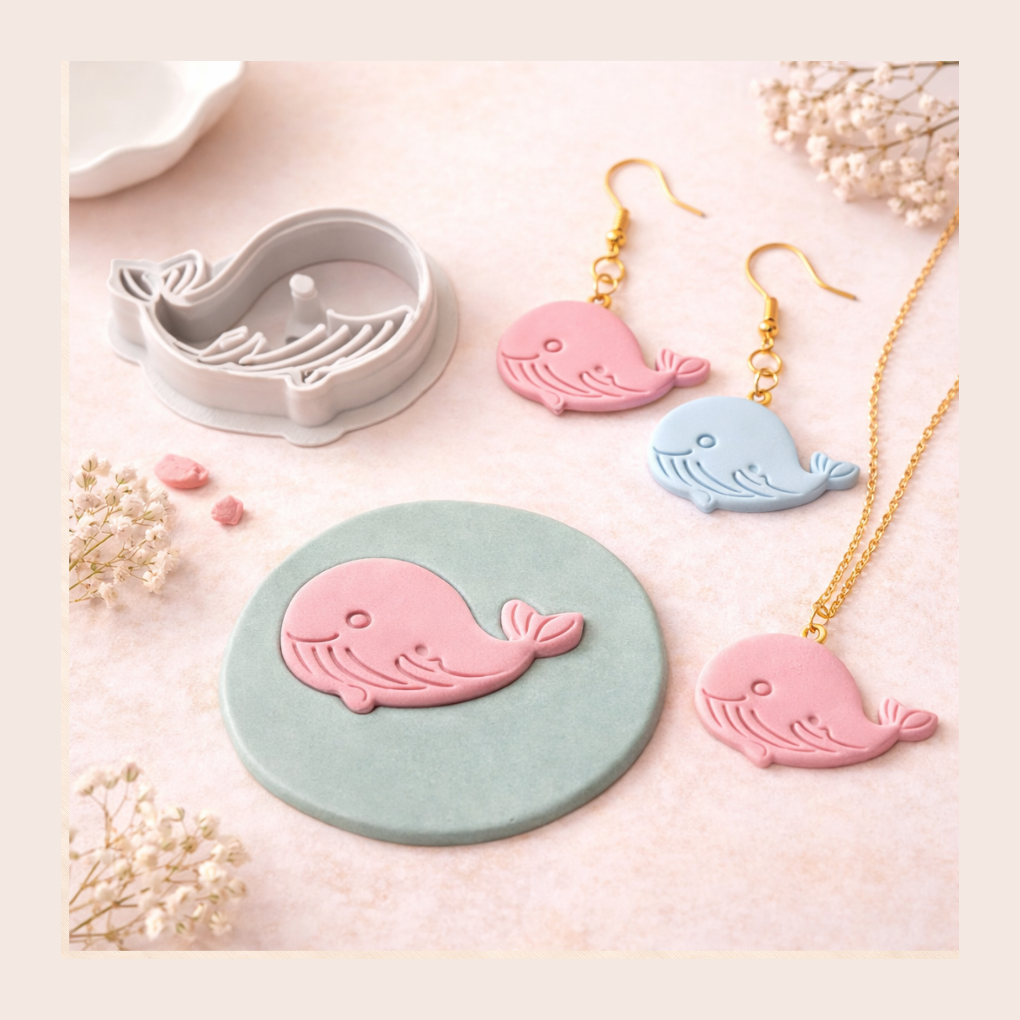 Baby Whale Polymer Clay Cutter 25-45mm | Ocean Jewellery Making | IrisCrafts7