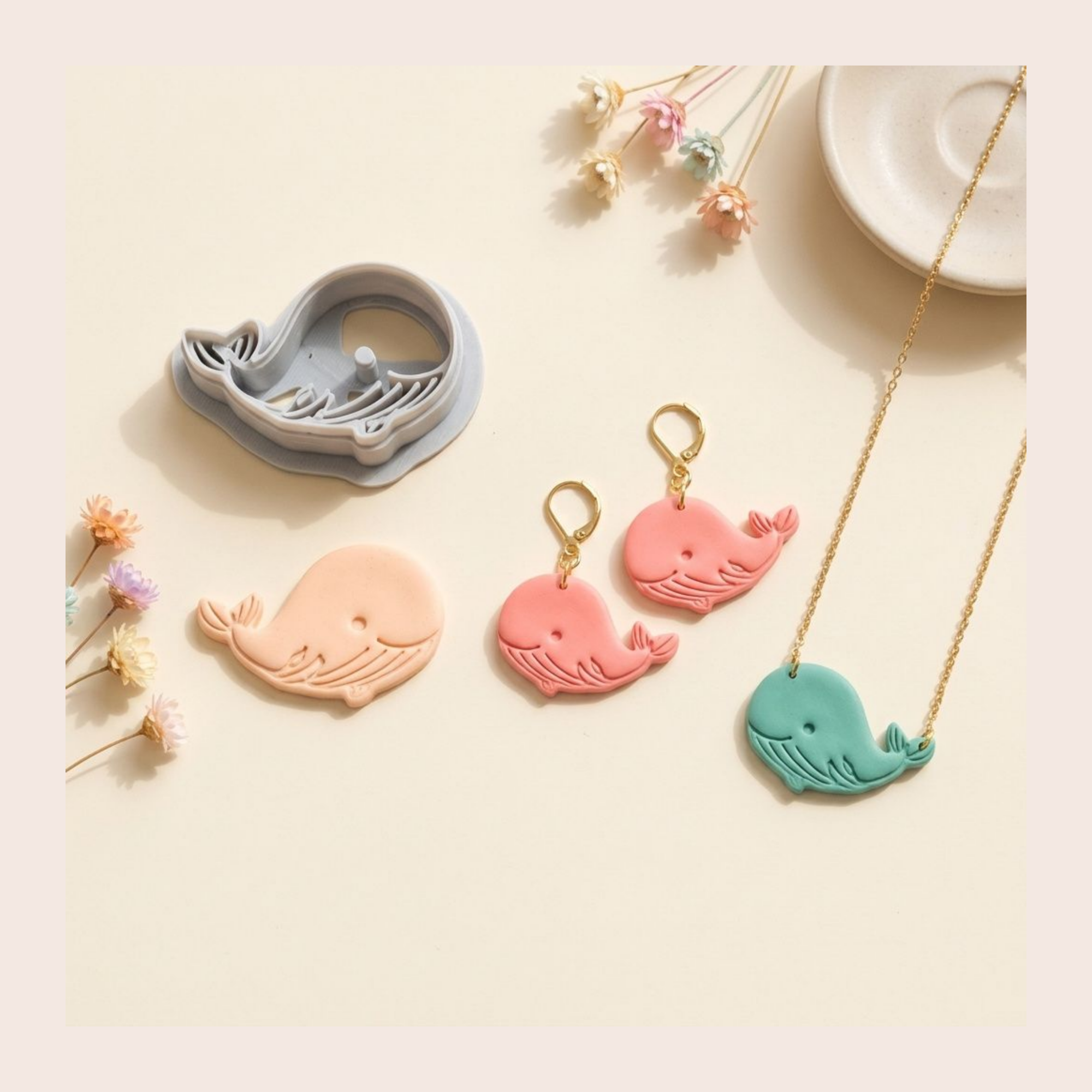 Baby Whale Polymer Clay Cutter 25-45mm | Ocean Jewellery Making | IrisCrafts7