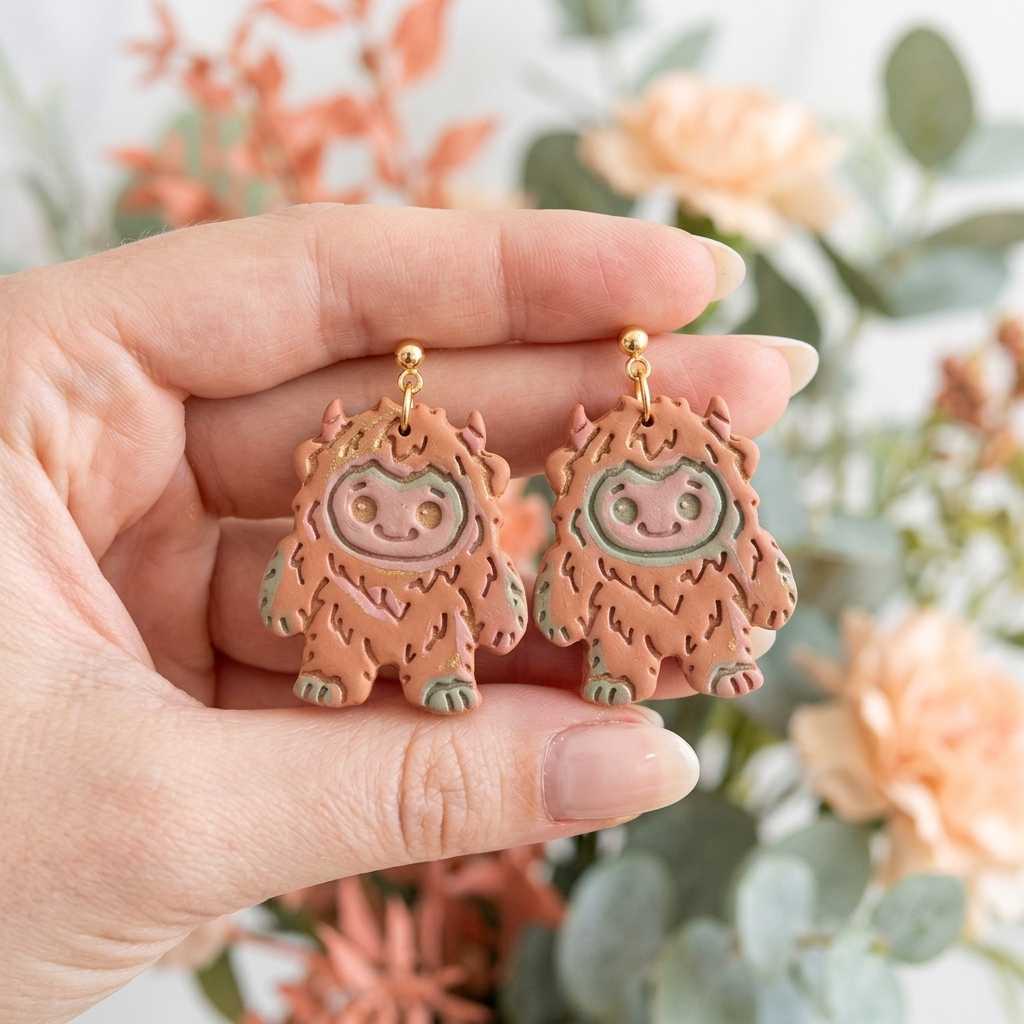 Baby Yeti Polymer Clay Cutter | Cute Cryptid Earring Tool