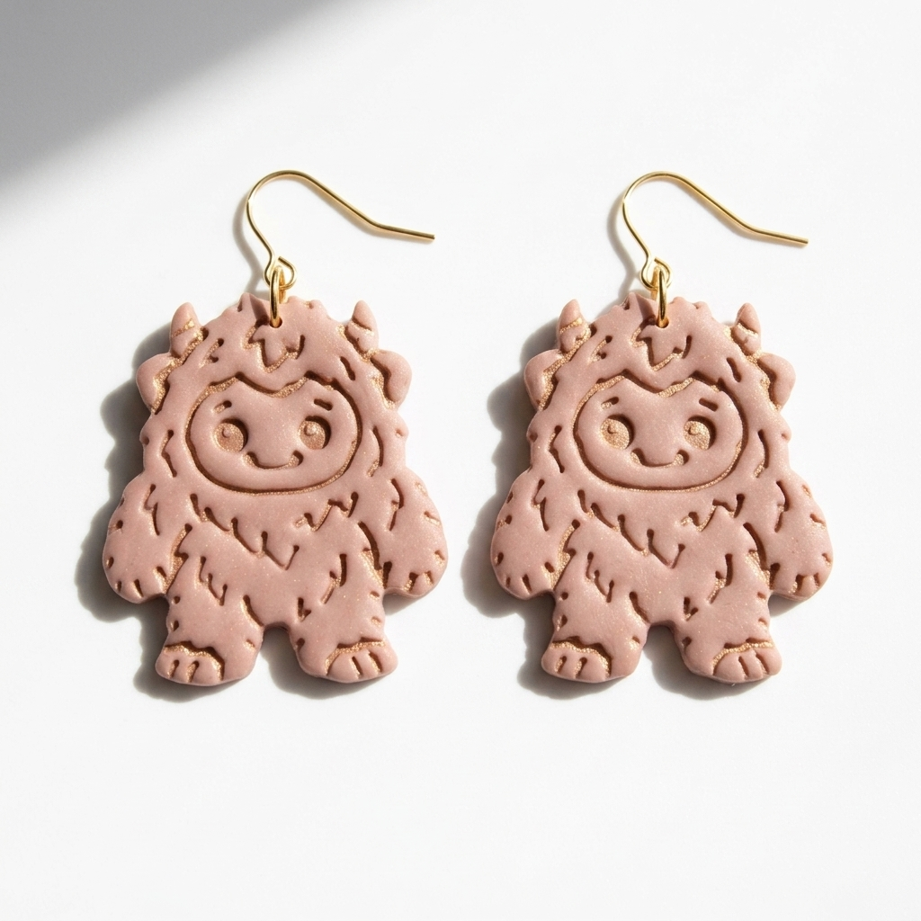 Baby Yeti Polymer Clay Cutter | Cute Cryptid Earring Tool