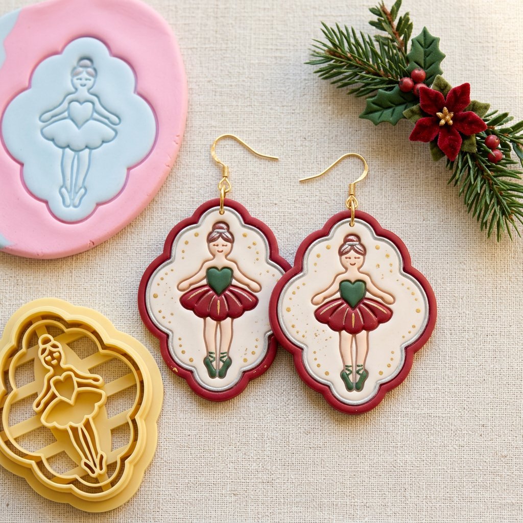 Ballerina Cameo Polymer Clay Cutter | Vintage Elegant Earring Tool