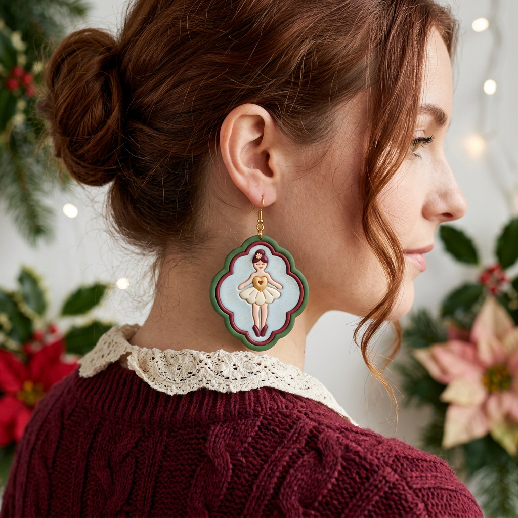 Ballerina Cameo Polymer Clay Cutter | Vintage Elegant Earring Tool