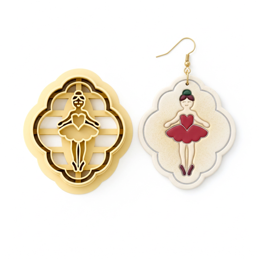 Ballerina Cameo Polymer Clay Cutter | Vintage Elegant Earring Tool
