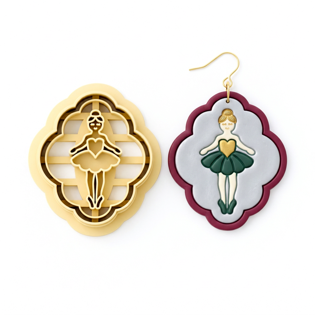 Ballerina Cameo Polymer Clay Cutter | Vintage Elegant Earring Tool