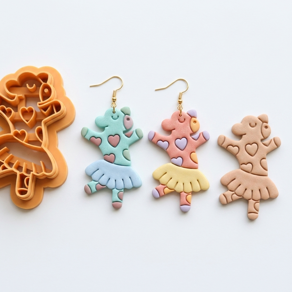 Ballerina Cow Polymer Clay Cutter | Cute Animal Earring Tool