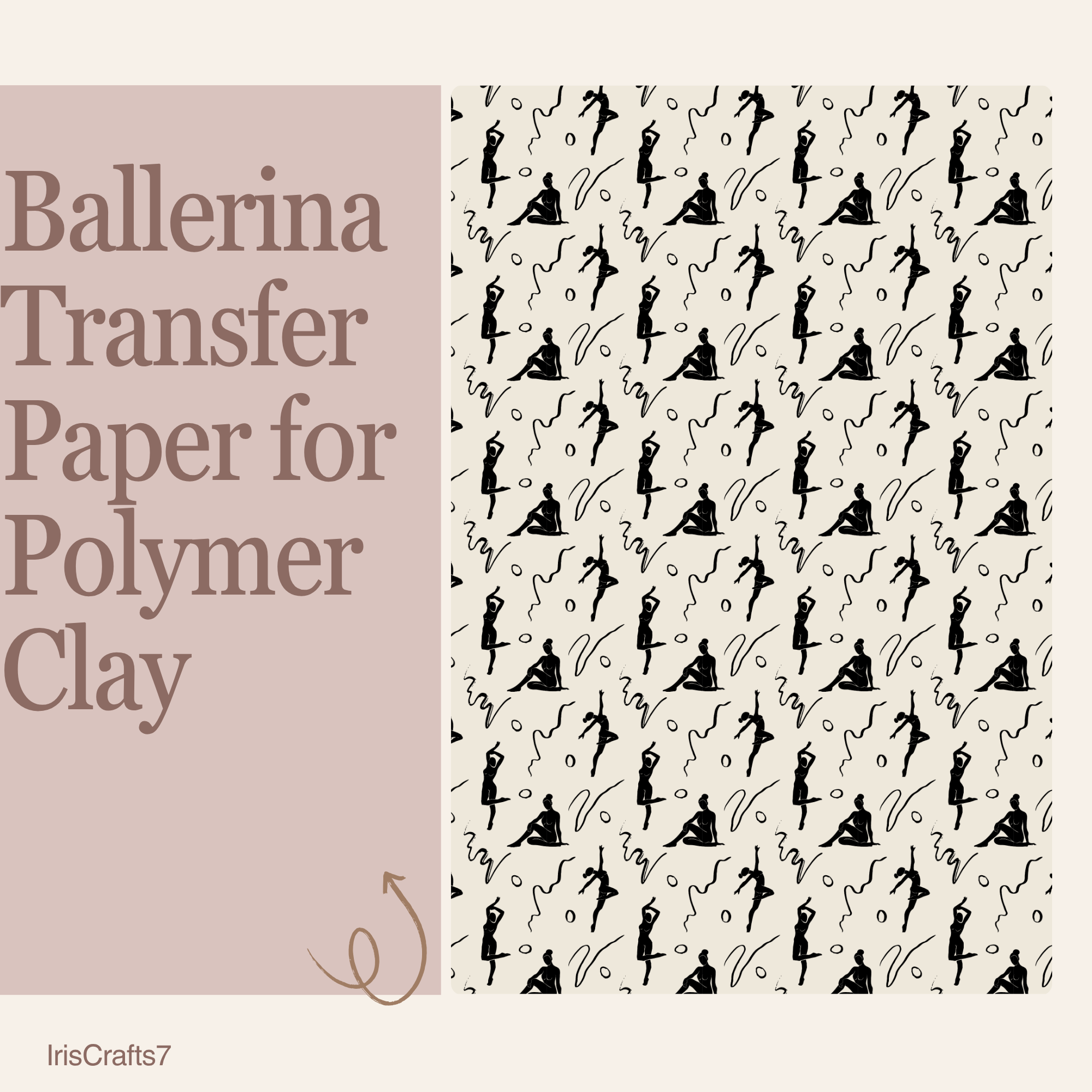 Ballerina Transfer Paper for Polymer Clay 150x100mm | Dance Clay Transfer | IrisCrafts7