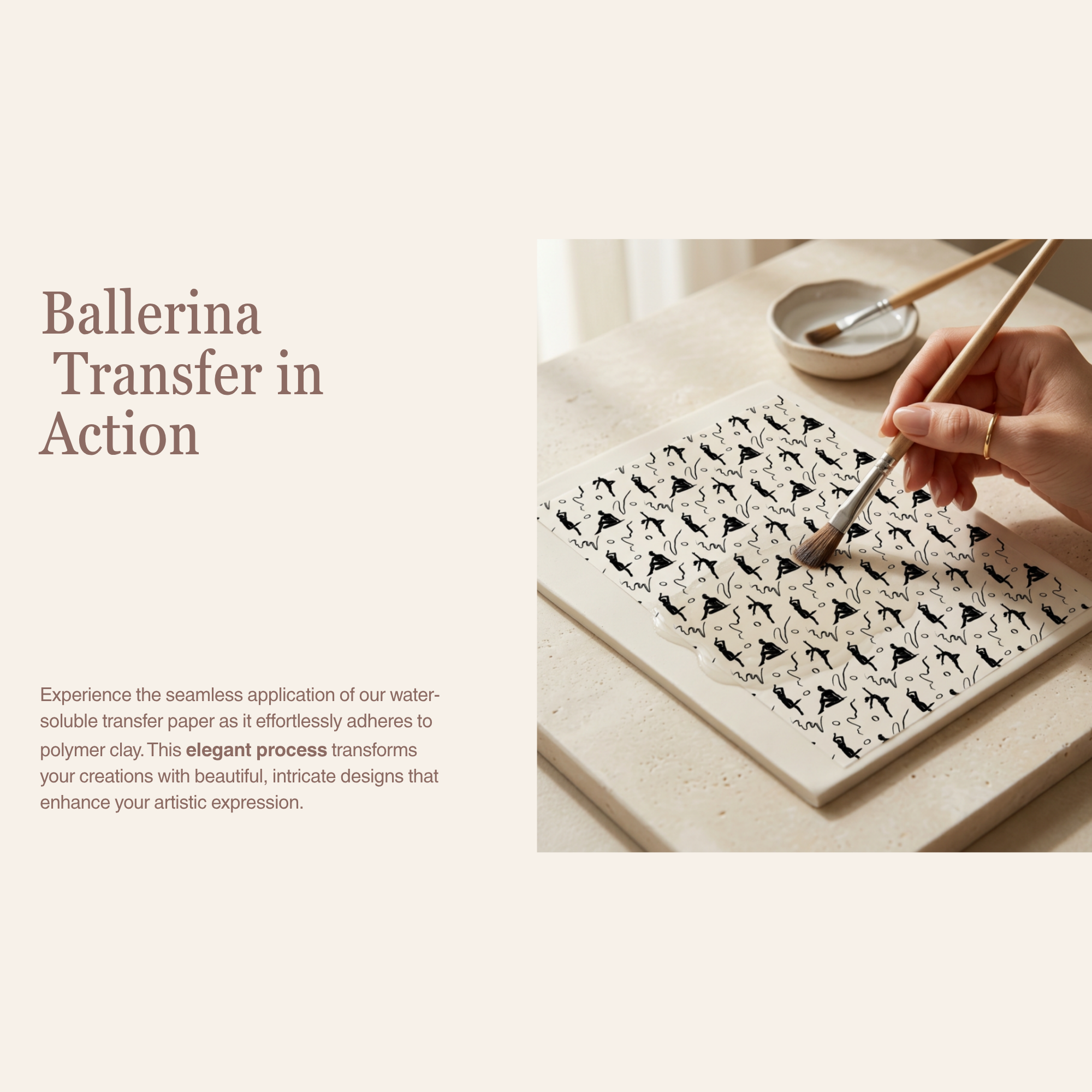 Ballerina Transfer Paper for Polymer Clay 150x100mm | Dance Clay Transfer | IrisCrafts7