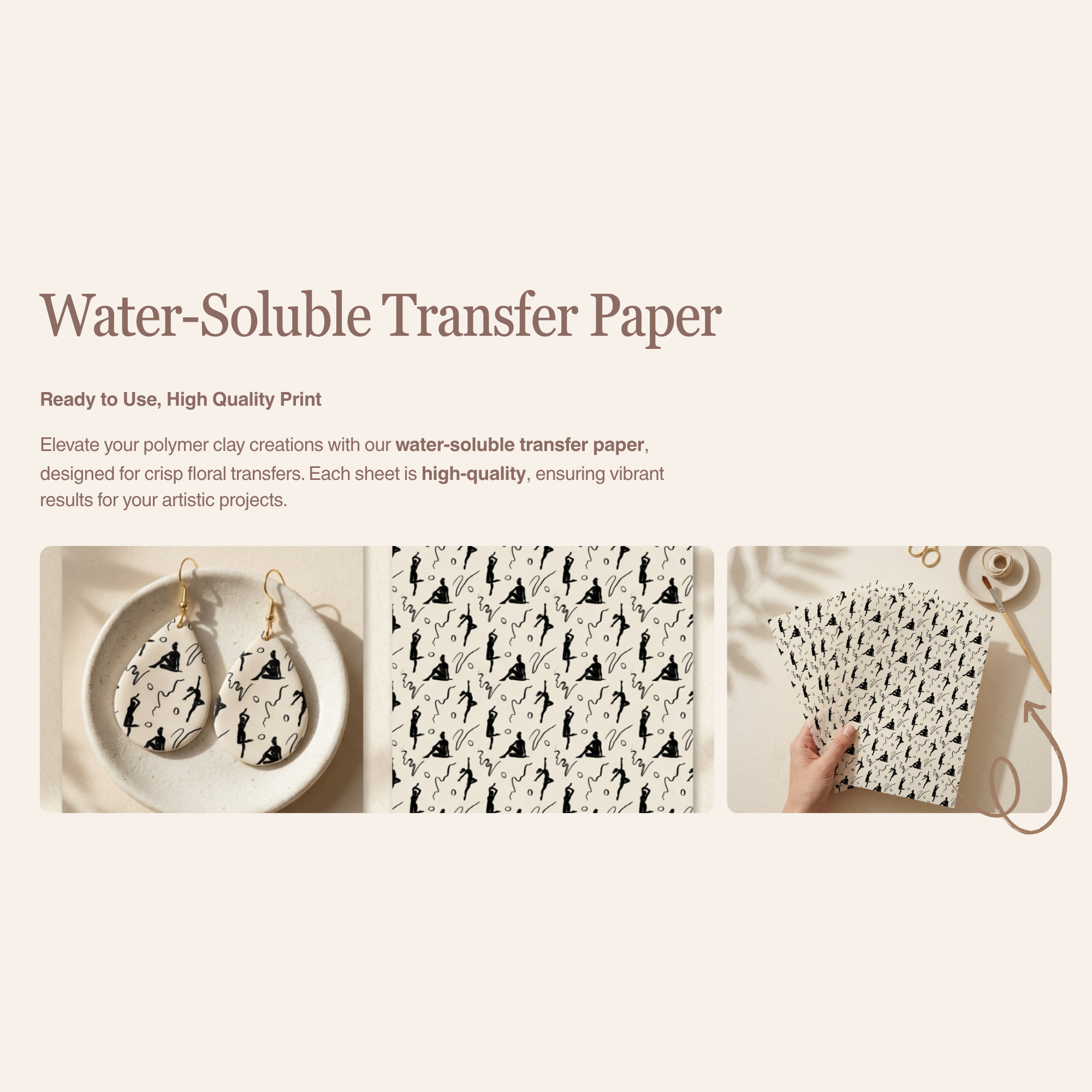 Ballerina Transfer Paper for Polymer Clay 150x100mm | Dance Clay Transfer | IrisCrafts7