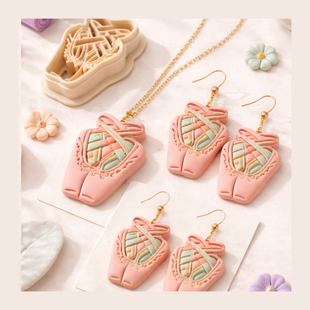 Ballet Shoes Crossed Polymer Clay Cutter 25-45mm | Cute Jewellery | IrisCrafts7