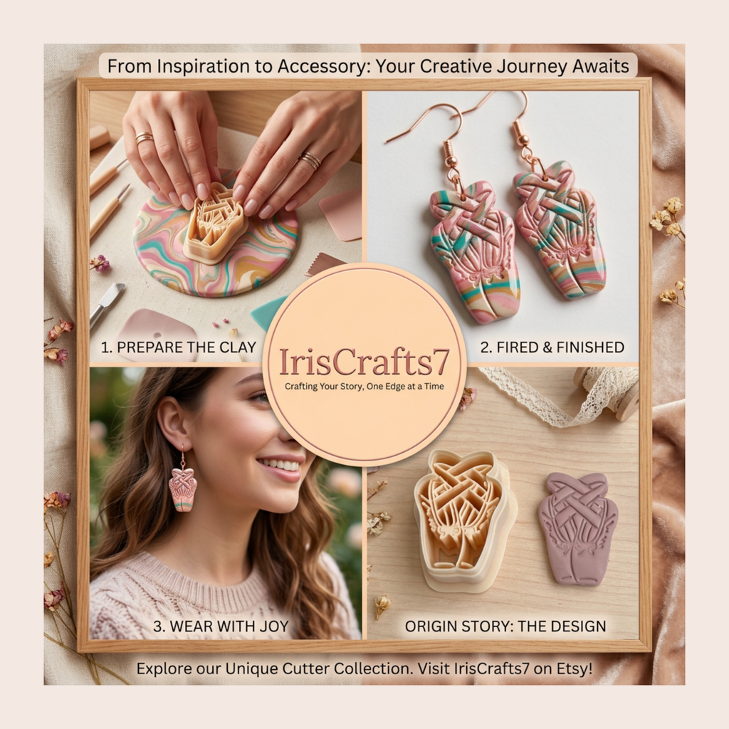 Ballet Shoes Crossed Polymer Clay Cutter 25-45mm | Cute Jewellery | IrisCrafts7