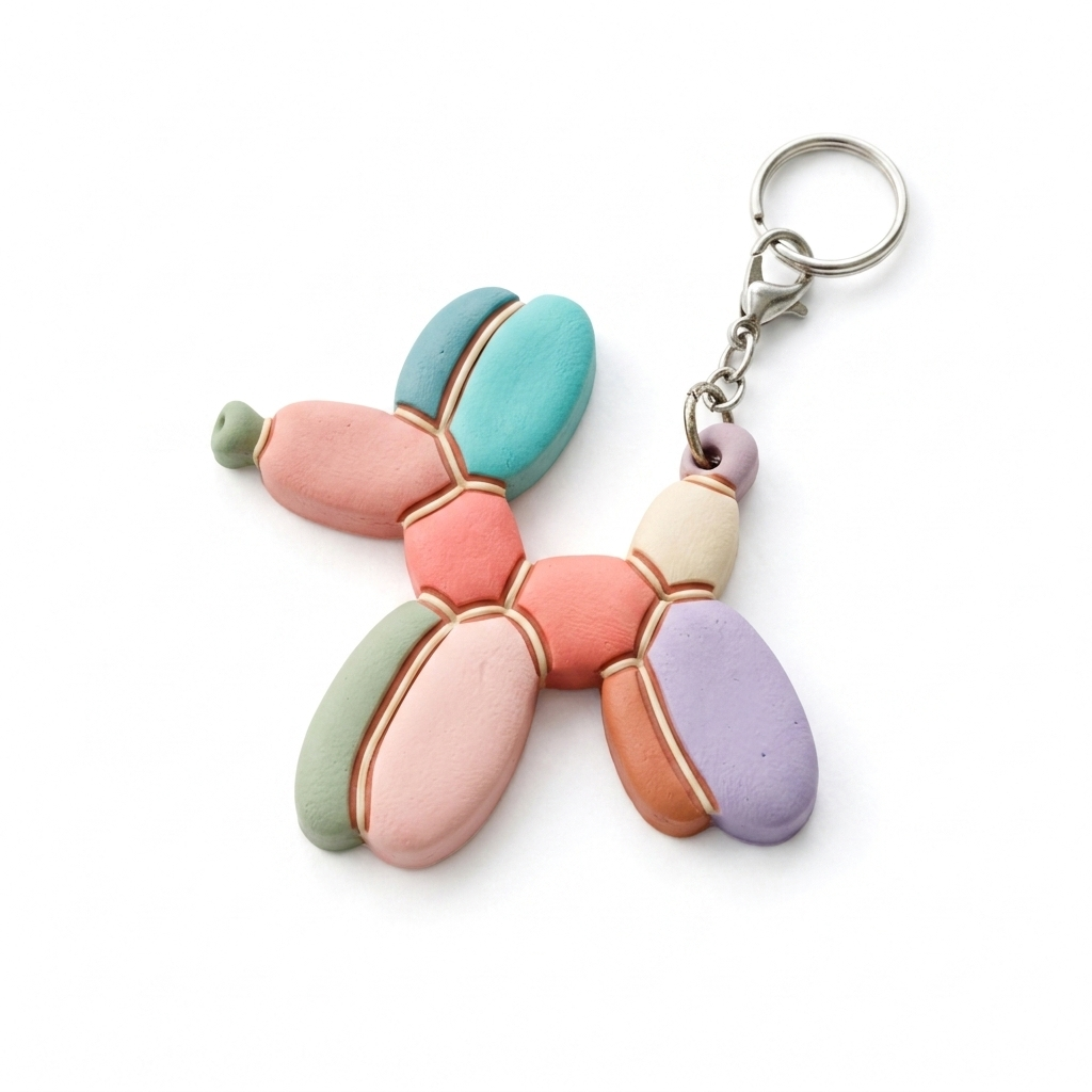Balloon Dog Keychain Polymer Clay Cutter | Cute Craft Tool