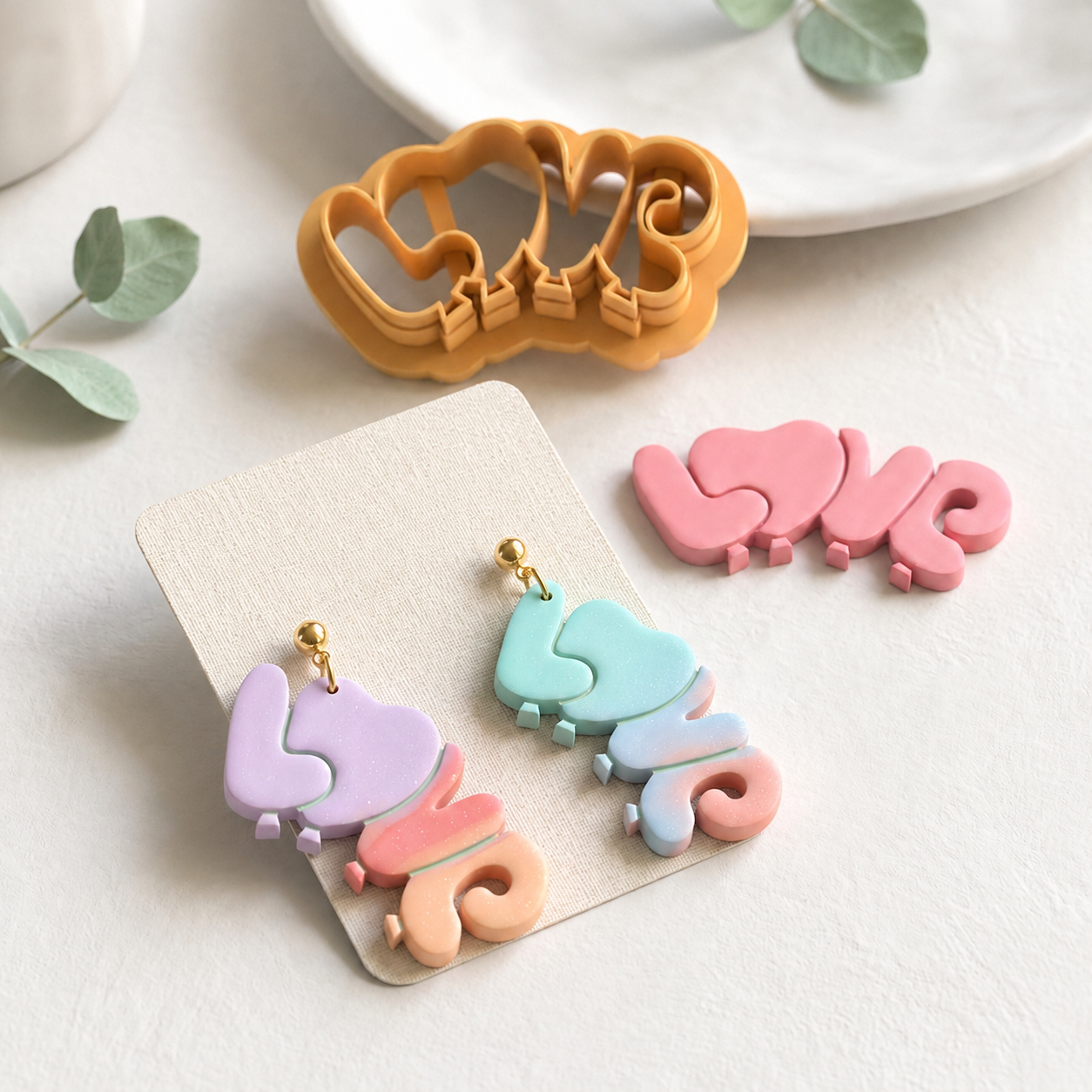 Balloons Love Polymer Clay Cutter | Romantic Earring Tool