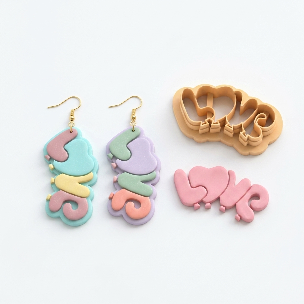 Balloons Love Polymer Clay Cutter | Romantic Earring Tool