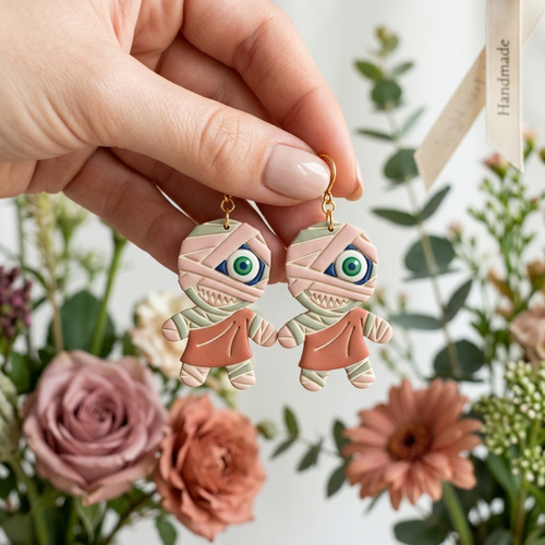 Bandaged Patient Polymer Clay Cutter | Funny Halloween Earring Tool