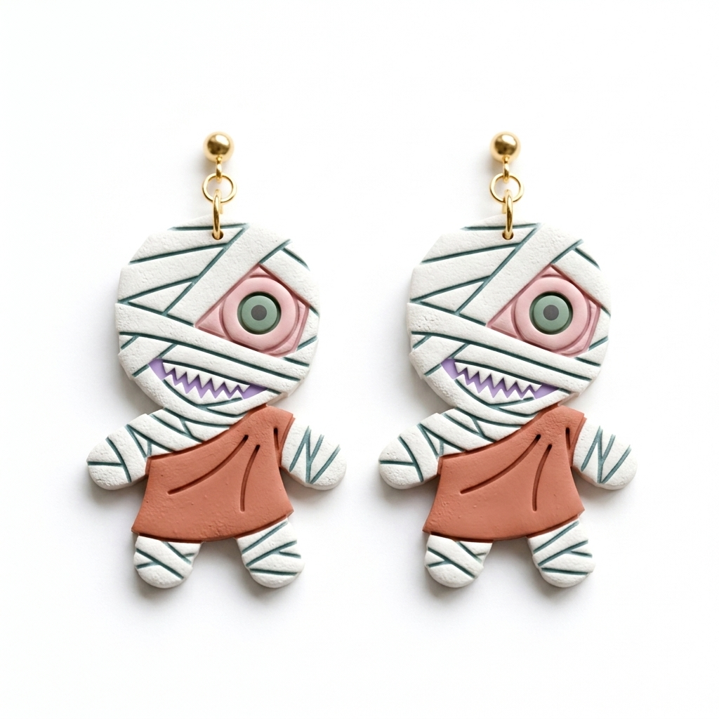Bandaged Patient Polymer Clay Cutter | Funny Halloween Earring Tool