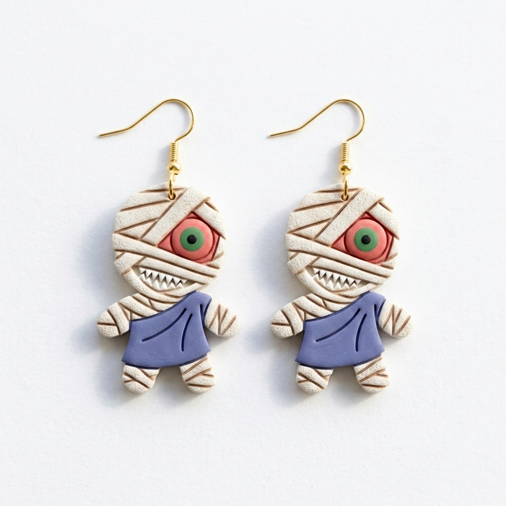 Bandaged Patient Polymer Clay Cutter | Funny Halloween Earring Tool