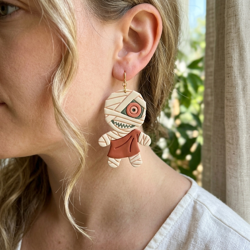 Bandaged Patient Polymer Clay Cutter | Funny Halloween Earring Tool