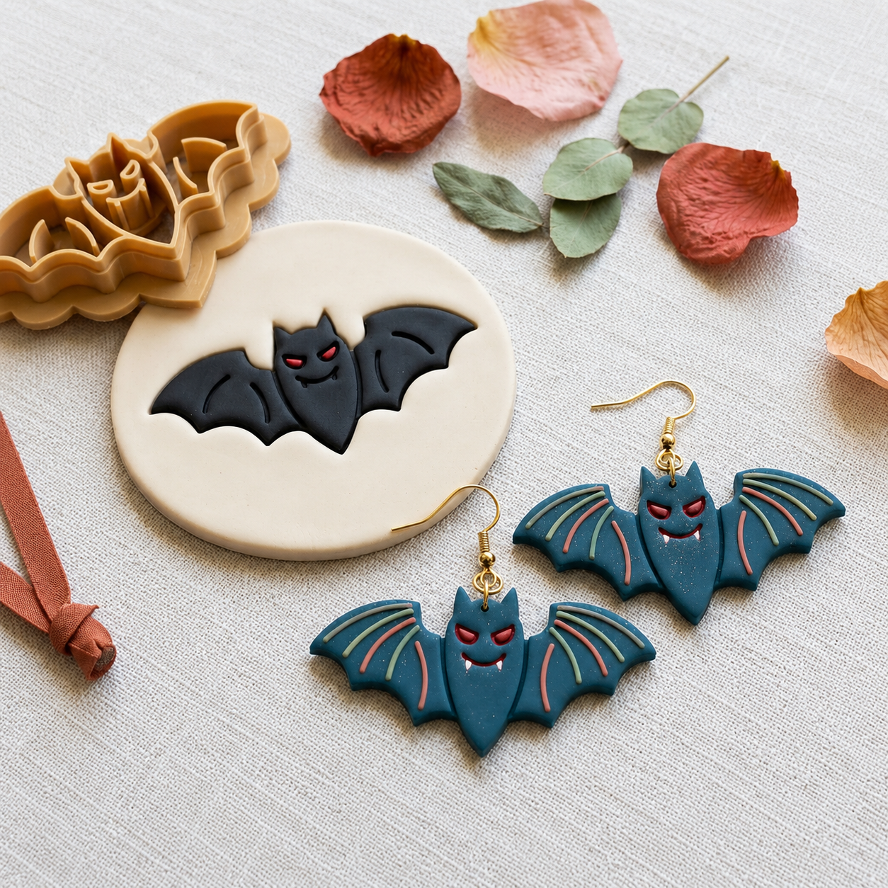 Bat 3 Polymer Clay Cutter | 25–50mm Halloween Earring Cutter | IrisCrafts7