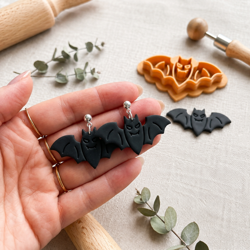 Bat 3 Polymer Clay Cutter | 25–50mm Halloween Earring Cutter | IrisCrafts7